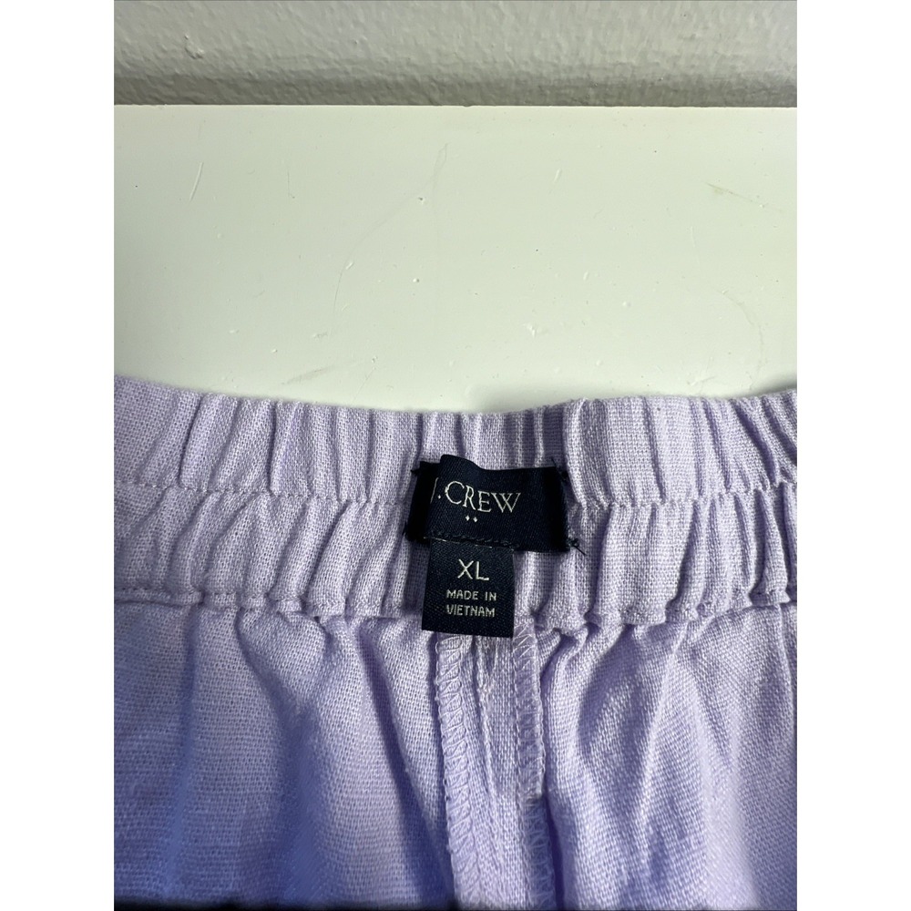 J. Crew Linen Blend Pull On Shorts Lavender  Pockets Size XL Quiet Luxury - Picture 2 of 7